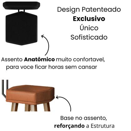 Imagem de Kit 3 Banquetas com Encosto para Balcão Área Gourmet Bancada Cozinha