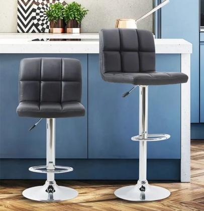 Imagem de Kit 3 Banquetas Decoreshop Estofada Com Encosto Para Cozinha Americana Bar Balcão Bancada Giratória Com Regulagem De Altura Gomos Confort Preto