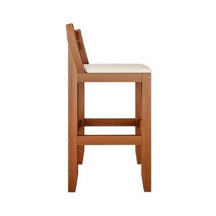 Imagem de Kit 3 Banquetas em Madeira Maciça Ibiza Ilha 78 Cm - Malbec Assento Off White