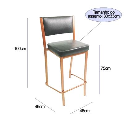 Imagem de Kit 3 Banquetas EMPILHÁVEL Cobre alta assento e encosto Preto - Poltronas do Sul