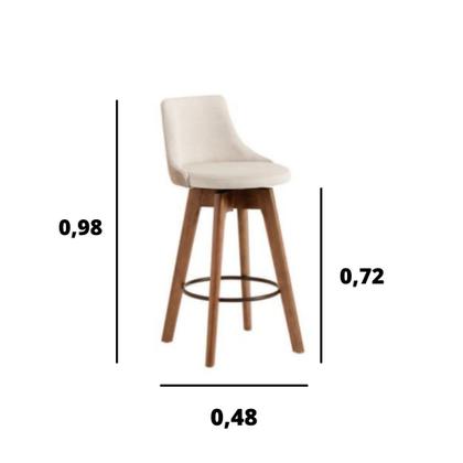 Imagem de Kit 3 Banquetas Gourmet para cozinha ou bancada Copacabana New-Linho bege claro