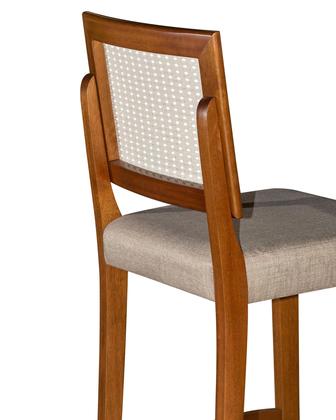 Imagem de Kit 3 Banquetas Roma Área Sacada Premium Pés Em Madeira Maciça Encosto Em Rattan Alta Bar Luxo Comforto Banco Balcão