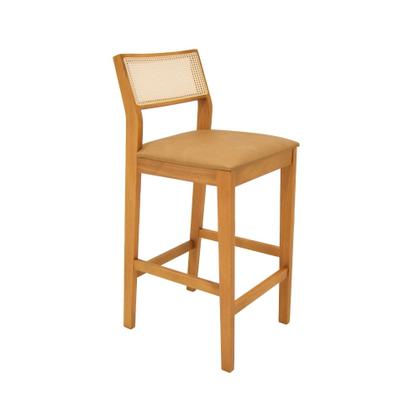 Imagem de Kit 3 Banquetas Viena Tela Sextavada Madeira Maciça Cinamomo Estofado material sintético