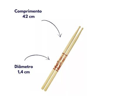 Imagem de Kit 3 Baquetas 5a Nirvana Ecobio Liverpool Ponta De Madeira
