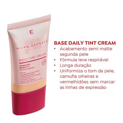 Imagem de Kit 3 Base Líquida Cor 03 Niina Secrets Eudora Daily Tint 25ml