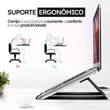 Imagem de Kit 3 Base Suporte Ergonomico Notebook Tablet Apoio Mesa Todos Modelos Corrige Postura