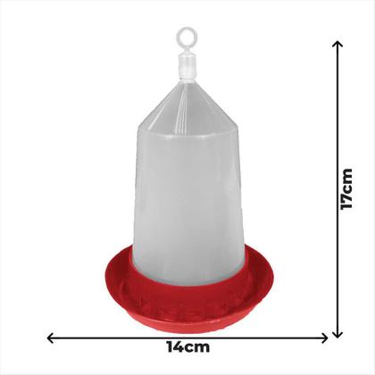 Imagem de Kit 3 Bebedouros e 2 Comedouro Automático Aves Galinha Codorna Cor Vermelho 750ml
