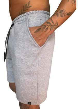 Imagem de Kit 3 Bermuda Short Moletinho Masculino Moletom Liso Casual