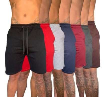 Imagem de Kit 3 Bermuda Short Moletinho Masculino Moletom Liso Casual