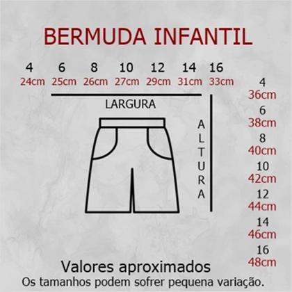 Imagem de Kit 3 Bermuda Tactel Infantil - Com Bolsos