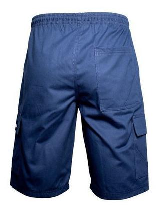 Imagem de Kit 3 Bermudas Calção Brim Sarja Elástico Cordão Cargo 5 Bolsos Masculino Algodão Mecânico Uniforme