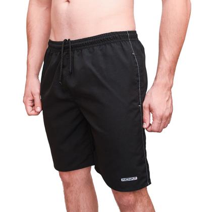 Imagem de Kit 3 Bermudas Calção Tactel Masculino Leve Macio 3 Bolso Elástico Cordão Comprido Listras Academia