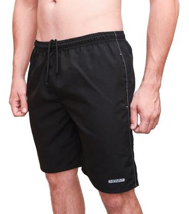 Imagem de Kit 3 Bermudas Calção Tactel Masculino Leve Macio 3 Bolso Elástico Cordão Comprido Listras Academia