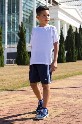 Imagem de KIT 3 Bermudas Infantil  Lisa Tactel Uniforme Escolar Com Cós de Elástico