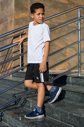 Imagem de KIT 3 Bermudas Infantil  Lisa Tactel Uniforme Escolar Com Cós de Elástico