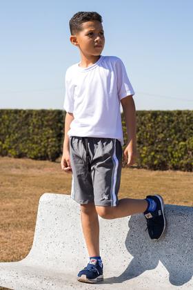 Imagem de KIT 3 Bermudas Infantil  Lisa Tactel Uniforme Escolar Com Cós de Elástico