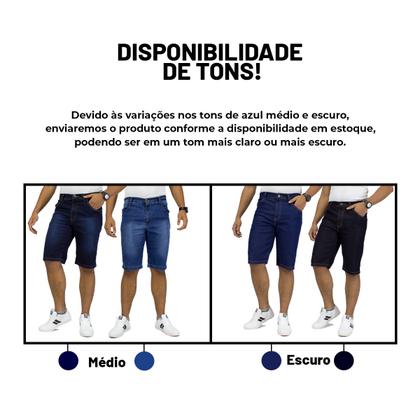 Imagem de Kit 3 Bermudas Masculinas Jeans Com Lycra