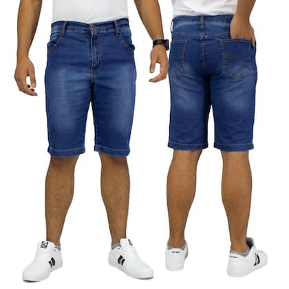 Imagem de Kit 3 Bermudas Masculinas Jeans Com Lycra Qualidade Prime