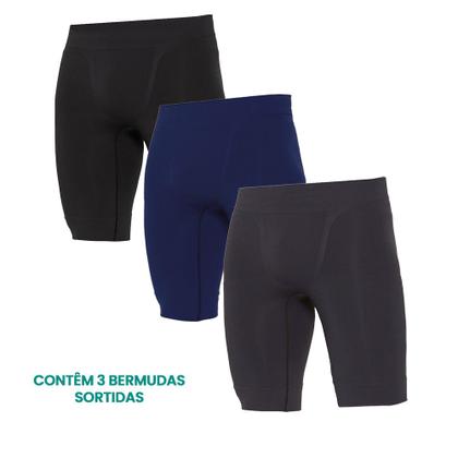 Imagem de Kit 3 Bermudas Térmica Selene Para Atividades Físicas Esportes Modelo Sem Costura