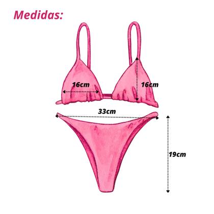 Imagem de Kit 3 Biquíni Fio Dental Marquinha Bojo Removível