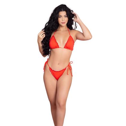 Imagem de Kit 3 Biquínis Cortininha Levanta Bumbum Sem Bojo Liso Fio