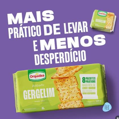 Imagem de kit 3 Biscoito Orquídea Gergelim 320g Cream Cracker