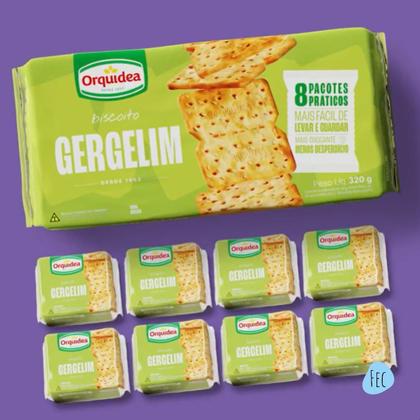 Imagem de kit 3 Biscoito Orquídea Gergelim 320g Cream Cracker