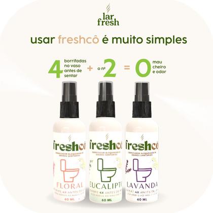 Imagem de Kit 3 Bloqueador Odores Free Co Eliminador Freshco Sanitário