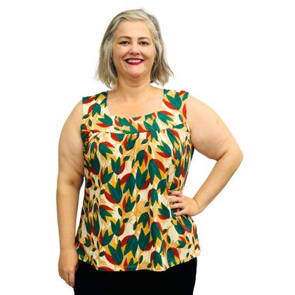 Imagem de Kit 3 Blusas Batas Regatas Plus Size Estampadas Moda Verão
