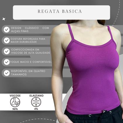 Imagem de Kit 3 Blusas Feminina Alcinha Regata Basica Tendência Verão