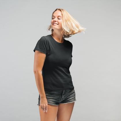 Imagem de Kit 3 Blusas Feminina Tshirt Algodão Camiseta Baby Look