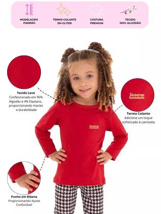 Imagem de Kit 3 Blusas Manga Longa Bebê Menina Algodão Lisa conforto para bebê blusas manga longa infantil