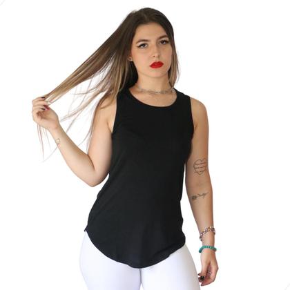 Imagem de Kit 3 Blusas Regatas Feminina Long line Mullet Viscolycra Dia a Dia Academia Atacado Projeto Verão