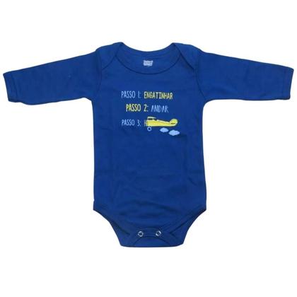 Imagem de Kit 3 body bebê 100% algodão manga longa masculino frases doctor baby 01-018