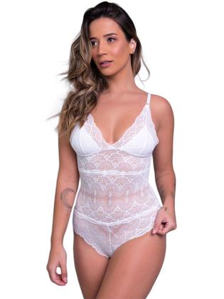 Imagem de Kit 3 Body Decote Lingerie Transparente Casual Blogueira
