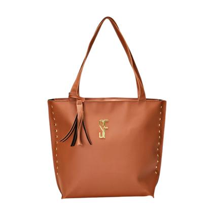 Imagem de Kit 3 Bolsa Feminina SF  Com Detalhes em Metal Dourado  2 Bolsas Lindas + Carteira de Mão.