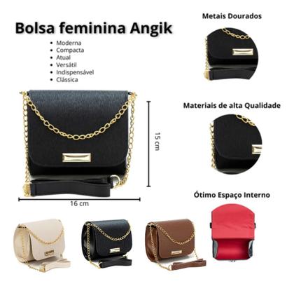 Imagem de Kit 3 Bolsas Feminina Tira Colo Transversal Moderna Com Alça