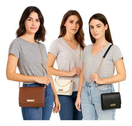 Imagem de Kit 3 Bolsas Feminina Tira Colo Transversal Moderna Com Alça