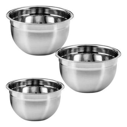 Imagem de Kit 3 Bowls Gourmet Inox Maior Espessuara Tigela Chef