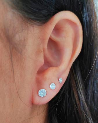 Imagem de Kit 3 Brincos Trio Feminino Zircônia Cravação Inglesa De Prata 925