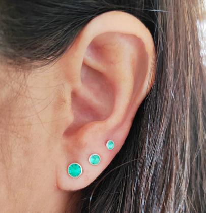 Imagem de Kit 3 Brincos Trio Feminino Zircônia Cravação Inglesa De Prata 925