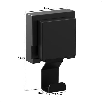 Imagem de Kit 3 Cabide De Parede Gancho Com Ventosa Preto Max