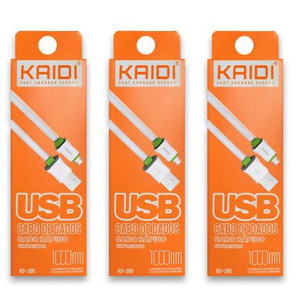 Imagem de Kit 3 Cabo Carregador Usb Iphone 7 X Original Kaidi Atacado
