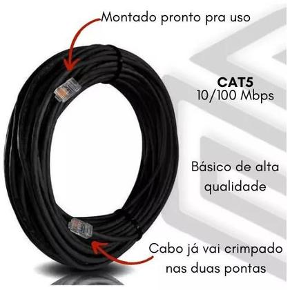 Imagem de kit 3 Cabos Rede Ethernet C/Rj45 Cat5e 20Mts SILVER