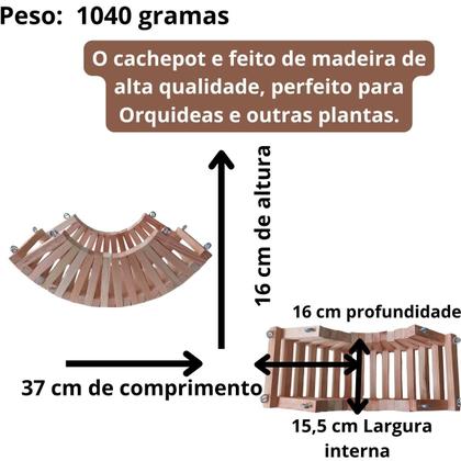 Imagem de Kit 3 Cachepot de Madeira Rustico Cesto P/ Plantas Orquideas