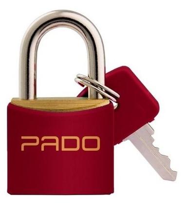 Imagem de Kit 3 Cadeados Pado 30mm Color Latão Resistente Mala Mochila