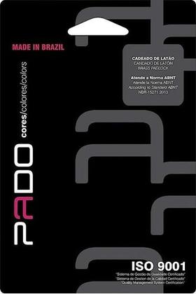 Imagem de Kit 3 Cadeados Pado 30mm Color Latão Resistente Mala Mochila