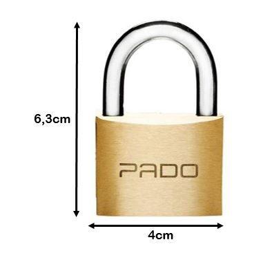 Imagem de Kit 3 Cadeados Pado 35mm Mesmo Segredos Iguais Mesma Chave