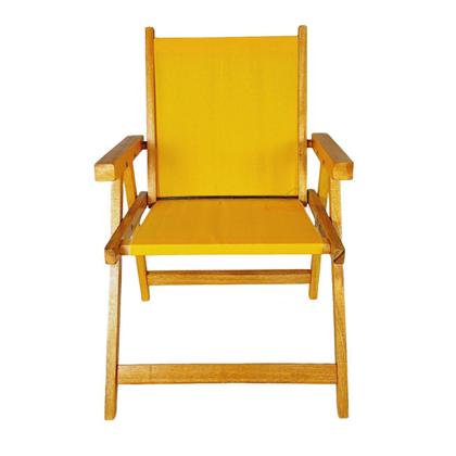 Imagem de Kit 3 Cadeira De Madeira Dobrável Para Lazer Jardim Praia Piscina Camping Amarelo - AMZ