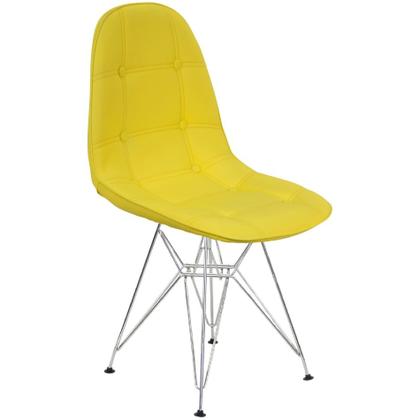 Imagem de Kit 3 Cadeiras Charles Eames Botonê Eiffel Base Metal Cromado